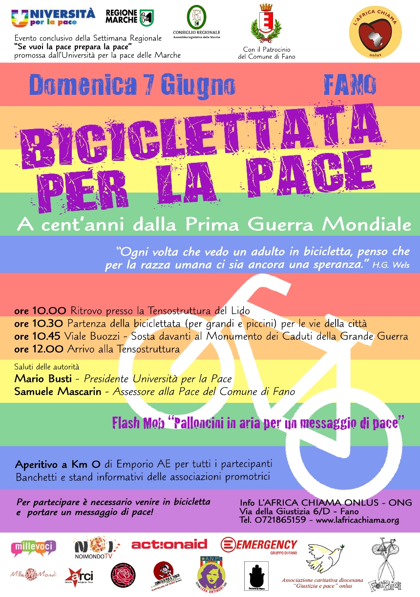 locandina "Biciclettata per la Pace"