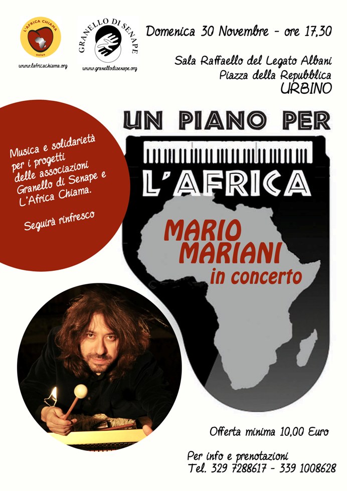 Mario Mariani in concerto per l’Africa ad Urbino